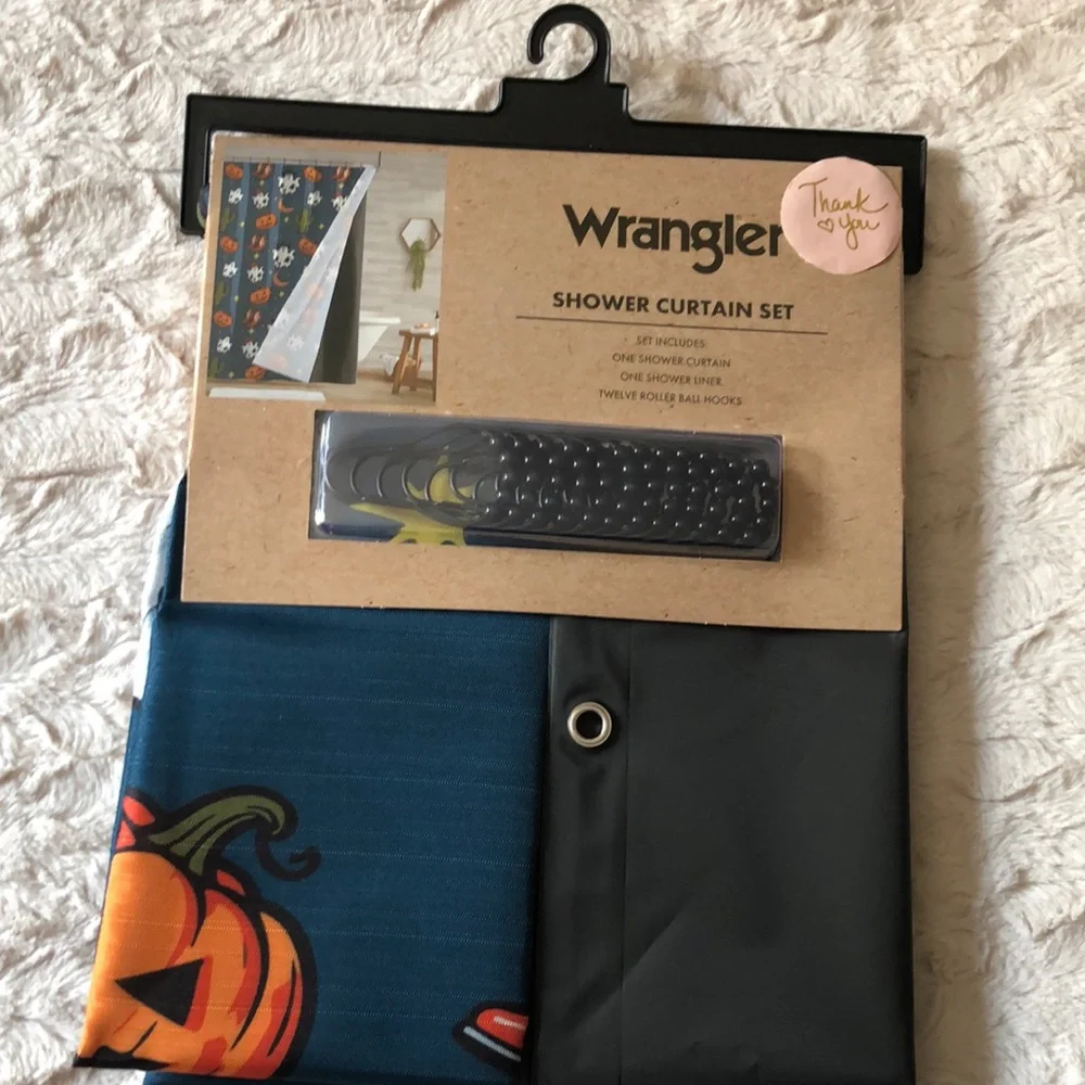 Wrangler Halloween Western Shower Curtain Set
